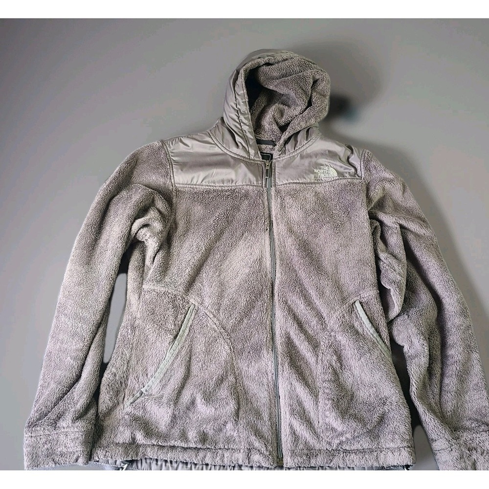 The North Face Women's M Oso Hoodie Jacket Gray Fleece Zip Hood Warm Cozy